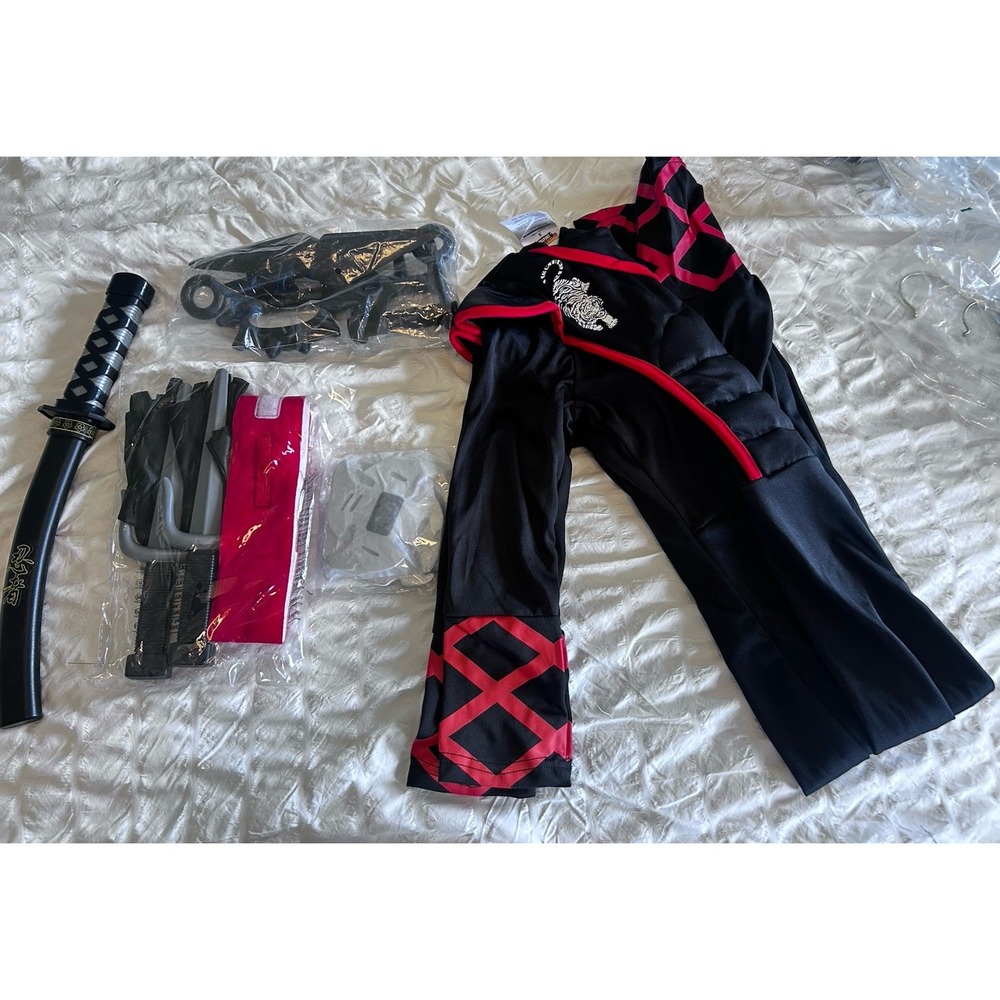 NWOT Kids Spooktacular Creations Ninja Bodysuit & Accessories Halloween Costume